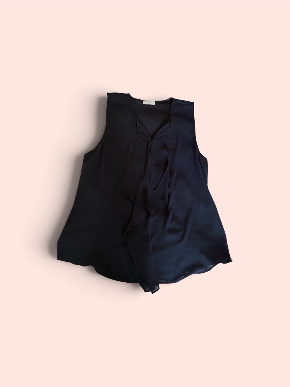 Van Heusen Black Sleeveless Ruffle Front Camisole